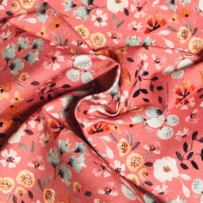 Jersey GOTS | digital Blumen | flowers altrosa